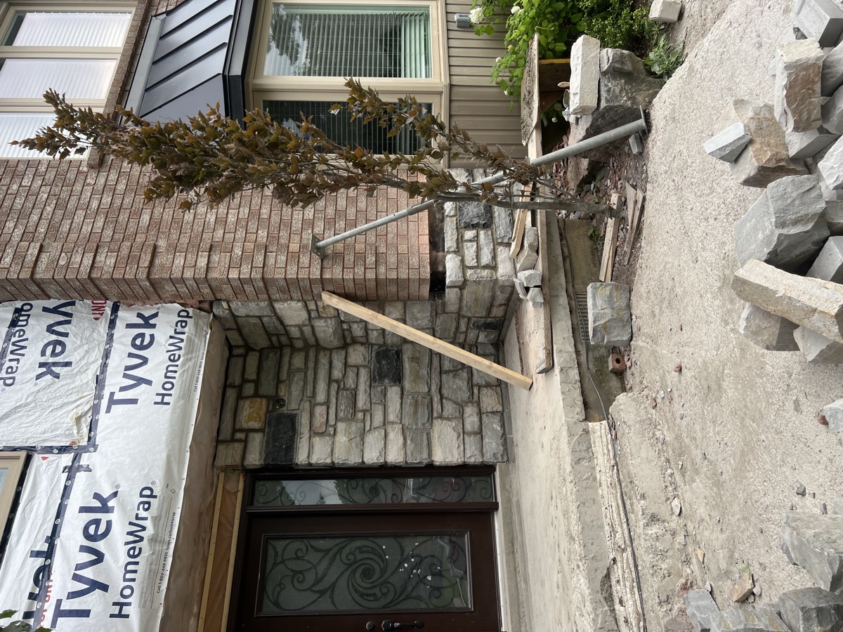 Stone installation detail