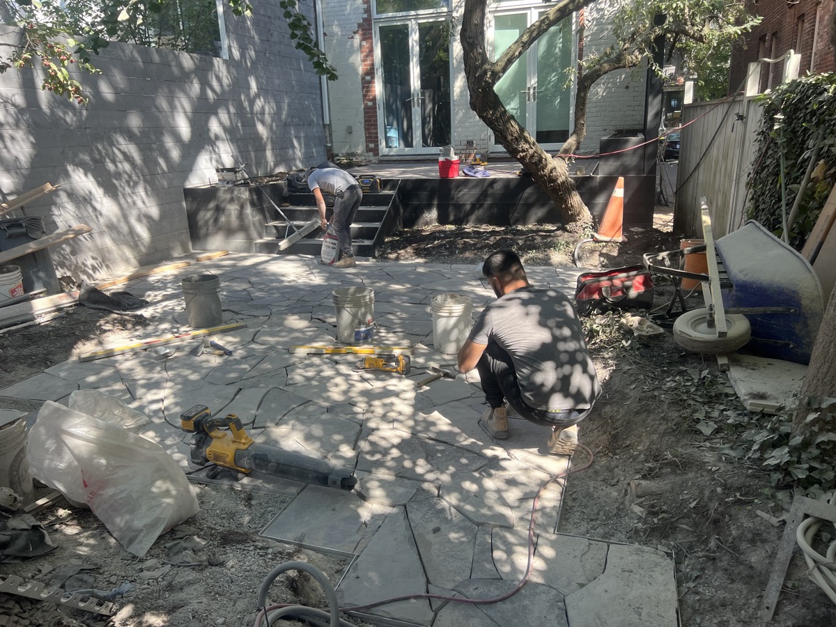 Large flagstone patio