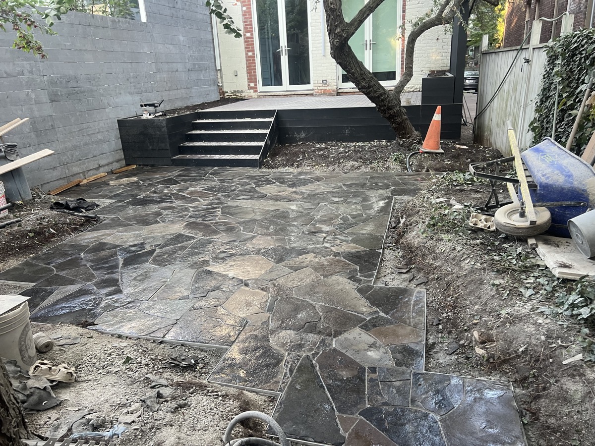 Completed flagstone patio